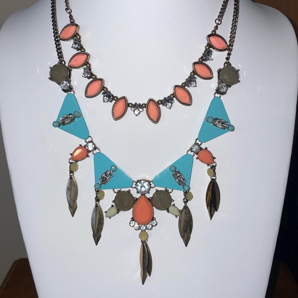 Torrid Coral and Turquoise Statement Necklace